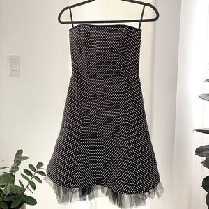 Jessica McClintock for Gunne Sax Polka Dot Prom Formal Black White Dress, Size 3
